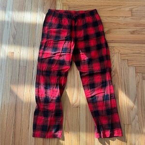 GAP Womens Red and Black Plaid Joggers